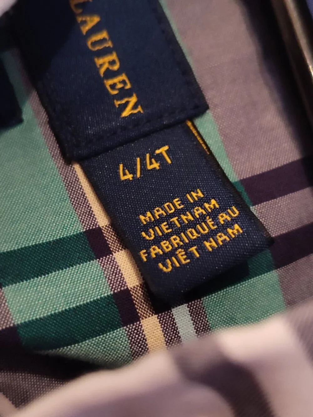 Ralph Lauren, Natural Stretch, Toddler Plaid Shirt, 4/4T